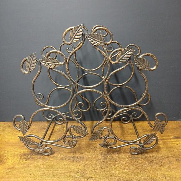 Longaberger Other - Longaberger Wine Rack Countertop Stand, Wrought Iron, Holds 6 Bottles, 16x15.5x7